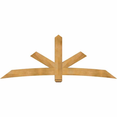 Ekena Millwork Alberta Rough Sawn Timber Gable Bracket, Western Red Cedar, 96"W x 36"H x 6"D x 6"F, 9/12 Pitch GBW096X36X0606ALB00RWR